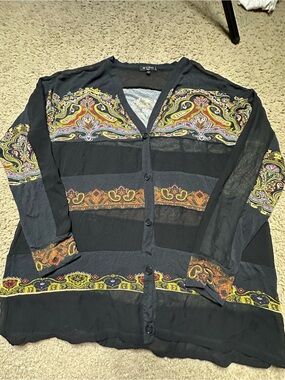 Etro Milano Black Paisley Button-Up  Shirt / Jacket